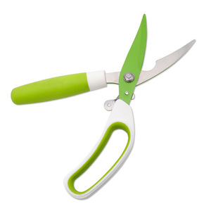 Kitchen Scissors Stainless Steel Green Straight Head For Home Use Cutting Duck Fish Chicken Bones - Product Image 1