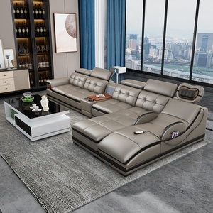 Sofa Set Đồ Nội Thất Phòng Khách Sang Trọng Da Sofa Kết Hợp Thời Trang Mới L Hình Dạng Thông Minh Massage Couch Phật Sơn Nguồn Nhà Máy - Product Image 6