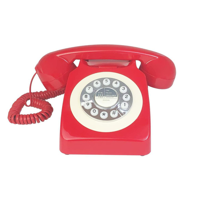 Gift for Home/Office/Hotel Classic Phones with Button Vintage Desk Phone Antique Yellow Pink Phone Retro Old telephone landline