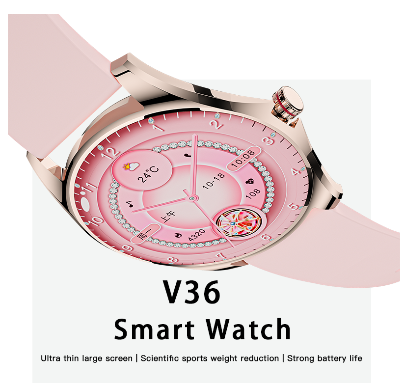 Fashion Amoled Smart Watch V36 Ultra-Thin Screen Wearfit GPT  Compass Smart Island BT Call Women Watches V36 Smartwatch
