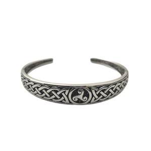 Bracelet jonc torsadé celtique en acier inoxydable pour dropshipping Shopify, extrémité ouverte, unisexe, style rétro - Product Image 1