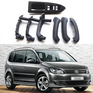 Juego de 7 piezas de manijas de puerta de coche VW negras, cubiertas de palanca de apoyo de puerta interior para Touran, repuesto de plástico de ingeniería para reparación - Product Image 1
