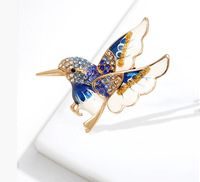 Broche en forme d'oiseau en alliage plaqué or, bijoux tendance couleur personnalisée, durables, unisexes, pour fêtes, mariages, fiançailles, cadeaux