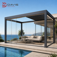 Pergola pliante en aluminium, directement de l'usine, avec système de toit rétractable motorisé pour terrasses et projets commerciaux