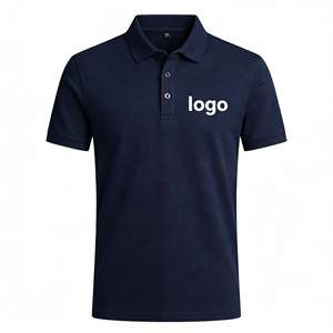 Camiseta Negra Personalizada de Moda, Estilo Informal y Holgado para Hombre, Uniforme de Oficina, Polo para Hombre - Product Image 1