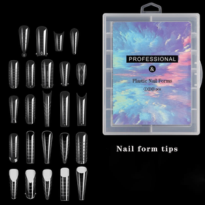 French Acrylic Dual <b>Nail</b> Forms Soft Silicone <b>Extension</b> Molds Reusable <b>Nail</b> Tips for Poly Gel Manicure - Product Image 2