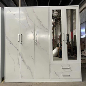 Armoire avec Tiroirs et Penderie 5 Portes Verrouillable en Acier Personnalisée pour Rangement de Bureau, <span class=keywords><strong>Meuble</strong></span> de Rangement et Placard de Chambre - Product Image 1
