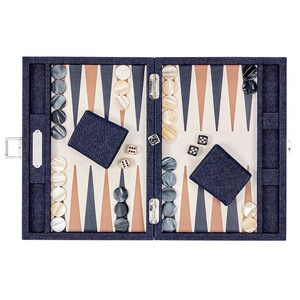 Chuyên Nghiệp Tùy Biến Cá Nhân Nhỏ Màu Xanh Denim Du Lịch Chiến Lược <span class=keywords><strong>Backgammon</strong></span> Thiết Lập Cho Người Lớn Và Trẻ Em - Product Image 2