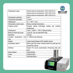 Analyseur TGA SKZ1053 0.1-100 ℃ Contrôle de température multi-étapes PID à vitesse de chauffage rapide, balance 1mg-3g, extensible jusqu'à 50g - Product Image 2