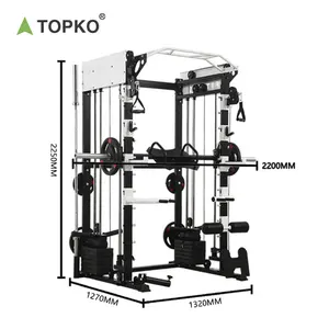 TOPKO Gym Mutli Function Station Fitness Equipment CE Gym Multi Smith machine/Power rack/Cable crossover Multi-Function trainer