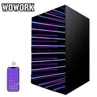 WOWORK Cabine Photo Néon Métallique RVB Tunnel Lumineux avec Bluetooth pour Mariage, Fête, Décoration d'Événements - Vente en Gros