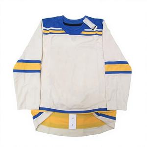 Ensembles d'uniformes de hockey sur glace faits à la main avec impression de logo personnalisé, maillot à manches courtes respirant et pantalon, nouveau design - Product Image 1