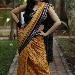 Lino moderno Impresión digital Saree Trending Party Style Ropa india y pakistaní - Product Image 1