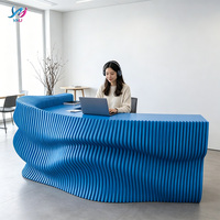 Comptoir de réception d'hôtel moderne en bois massif, écologique, durable, personnalisable OEM ODM, pour caisse, salle de sport, bar