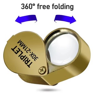 30X Bijoutiers Pliant En Métal Loupe <span class=keywords><strong>Mini</strong></span> Loupe De Poche Portable Lentille En Verre Diamant Bijoutiers Outils Pour Les Yeux - Product Image 4