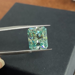 Gemas HQ de <span class=keywords><strong>diamante</strong></span> de Aguamarina azul claro, gemas sueltas de moissanita de corte radiante para fabricación de anillos, 10x14mm, <span class=keywords><strong>8</strong></span> quilates - Product Image 3