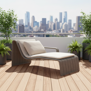 Ensemble <span class=keywords><strong>de</strong></span> meubles d'extérieur en métal blanc, canapé <span class=keywords><strong>de</strong></span> patio 3 pièces avec table basse et chaise longue pour <span class=keywords><strong>jardin</strong></span>, balcon - Product Image 2