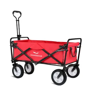 2021 Camping Outdoor Collapsable Beach Wagon Cart Trolley Utility Folding Camping Wagon Red Trolleys Hand Cartsワゴン子供