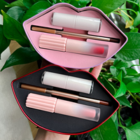 Ensemble de soins pour les lèvres 3 en 1 de haute qualité, marque privée, gloss pigmenté, crayon à lèvres et baume à lèvres, maquillage cosmétique végétalien, kit de gloss pour les lèvres