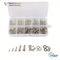Assortiment de vis, écrous et rondelles en acier inoxydable M2 M2.5 M3 M4 M5, 320 pièces, finition passivée, classe 8.8, ensemble de fixations