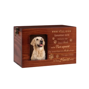 Black Flannel Lining Wooden <strong>Pet</strong> Cremation Urn Photo Frame Cat Dog Memory Box Sympathy <strong>Remembrance</strong> <strong>Gift</strong> <strong>for</strong> Loss Ashes Memorial - Product Image 3
