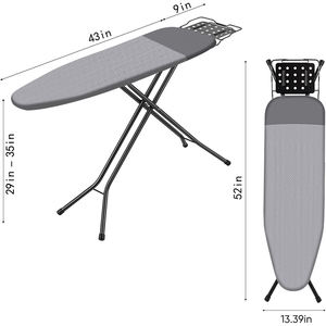 Hochwertiges, zusammenklappbares Bügelbrett für den Kleiderschrank, hitzebeständig, schmutzabweisend, mit verstellbarem Bügelbrett und Bügeleisenhalter. - Product Image 2