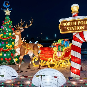 Arche de Noël personnalisée en forme de canne à sucre, lanterne LED RGB IP65 pour entrée de centre commercial ou place de ville, installation clé en main - Product Image 2
