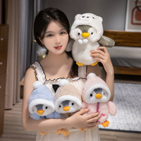 Airongle Internet Celebrant Explosions Peluche pingouin japonais à habiller, coussin en coton PP super doux, brodé et lavé