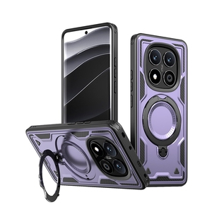 Lai Mỏng Armor 360 Kim Loại Vòng Tròn Chủ Đứng Hỗ Trợ Không Dây Sạc Điện Thoại Từ Trường Hợp Đối Với Redmi Lưu Ý 14 Pro - Product Image 1