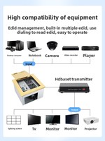 Transmisor Hardrock HDBaseT Metálico con Puerto de Alimentación VGA de 3.5mm, Entrada/Salida de Audio, Resolución Máxima 4K30, Panel de Información