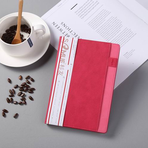 Pequeño termo de tapa dura azul Bloc de notas diario con pluma bucle y gran bolsillo para teléfono - Product Image 5