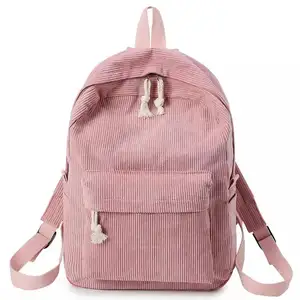 New Arrival Corduroy Girls Fashion School Bags Luxury Designer Ladies Travel Knapsack Customize Flannelette Other Women Backpack