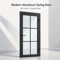 Porte à battant en alliage d'aluminium à excellente étanchéité, isolation phonique, conception personnalisée pour les projets de construction de villas et d'hôtels