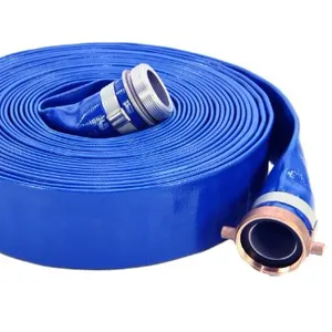 1 1/2" x 300' Flexible PVC Layflat Water Discharge Hose Pipe For Agriculture Farming With Aluminum Pin Lug