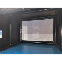 Simulateur de golf gonflable personnalisé pour entraînement commercial en intérieur et extérieur, avec cage, tente, écran de projection, pompe à air, 0,55 mm