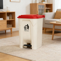 Conteneur à déchets en plastique de 20L, 30L, 50L, 80L/100L avec pédale pour cuisine, bureau, restaurant - Vente en gros