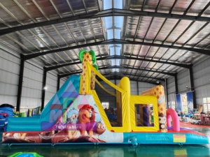 Pista de Obstáculos Inflable con Temática de <span class=keywords><strong>Monos</strong></span>, Toboganes de Palmeras y Zonas de Juego Interactivas para Niños, Ferias de Verano, Eventos en el Patio Trasero - Product Image 2