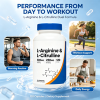 Complément Alimentaire Sportif Personnalisé à Marque Blanche : Capsules de L-Arginine et L-Citrulline, Complexe d'Acides Aminés pour Adultes