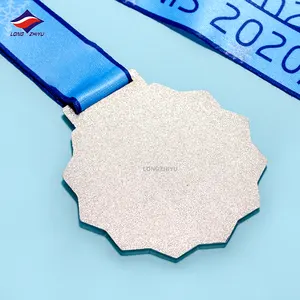 Longzhiyu kustom Swiss maraton berlari medali pabrik grosir 3D maraton Finisher logam olahraga balap medali dengan pita