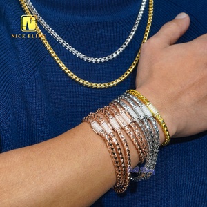 Mode Hiphop Franco Keten Groothandel Sieraden Unisex Zilver 4Mm Charme Kettingen Moissnite Lock Franci Ketting Armband - Product Image 1