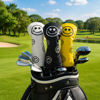 Housses de tête de putter de golf en cuir PU imperméable avec broderie et fermeture élastique – Accessoires de haute qualité