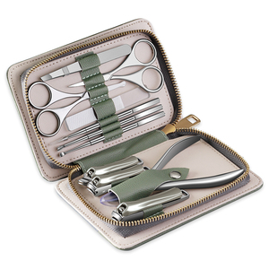 Stainless Steel Manicure <b>Pedicure</b> <b>Set</b> 11 Piece Grooming Kit with Zipper Case Nail Care Tools for Travel - Product Image 5