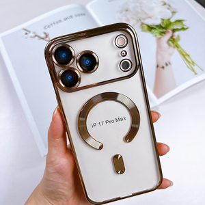 Ốp điện thoại iPhone 17 Promax trong suốt, mạ điện cao cấp, hỗ trợ sạc không dây từ tính - Product Image 6