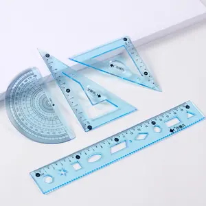 20cm desenho régua régua conjunto régua escala de plástico PVC flexível macio logotipo personalizado fabrico estudante da escola estacionária