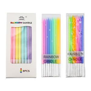 Rainbow <b>Candle</b> <b>Stick</b> Birthday <b>Candles</b> 8Pcs Colorful Non Toxic Unscented For Birthday Party Decorations - Product Image 5