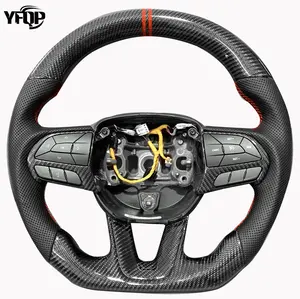 High Quality Carbon Fiber Steering Wheel For Dodge Steering Wheel Bright Twill Carbon