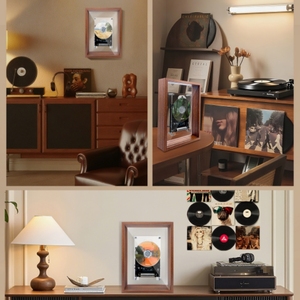 Lecteur CD encadré haut de gamme, design de qualité supérieure, cadeau, cadre en bois mat durable, longue durée de lecture avec <span class=keywords><strong>batterie</strong></span> amovible - Product Image 5