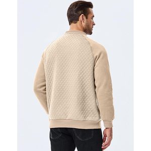 FOXA Sweat-shirt à col rond pour homme, doublure polaire, manches raglan, chaud, décontracté, manches longues pour l'hiver - Product Image 4