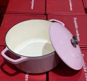 Olla de Hierro Fundido Esmaltada Rosa de 25 cm - Diseño Europeo - Para Gas e Inducción - Multiusos para Estofar, Freír y Saltear - Product Image 4