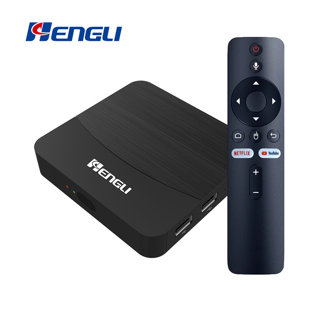 OTT Smart TV Box 4K UHD Quad Core Amlogic S905Y4 Android 11 with Voice Remote Control